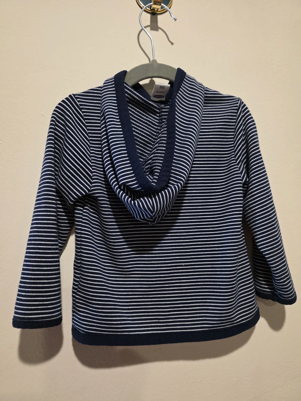 Old Navy Striped Navy & White Hooded Baby Jacket 18-24 Months